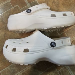 women's platform Crocs in white